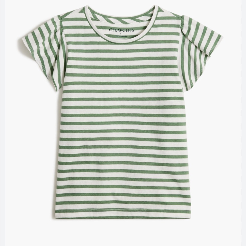 Crewcuts Girls Striped Flutter Tee with Stripes